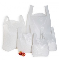 White Vest Carrier Bags 13 x 20 x 23